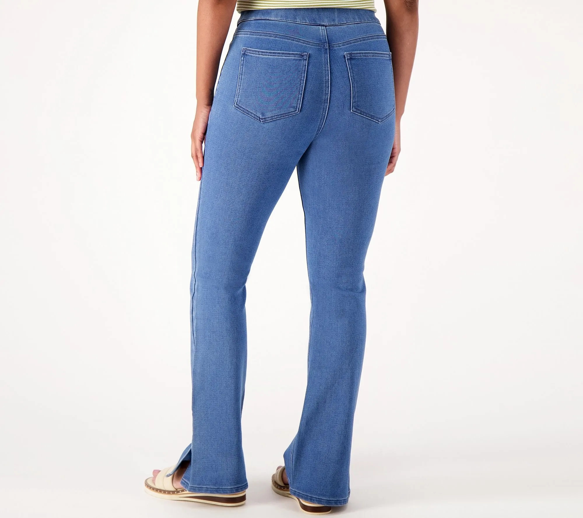 "As Is" Isaac Mizrahi Live! Divine Denim Petite Pull on Bootcut