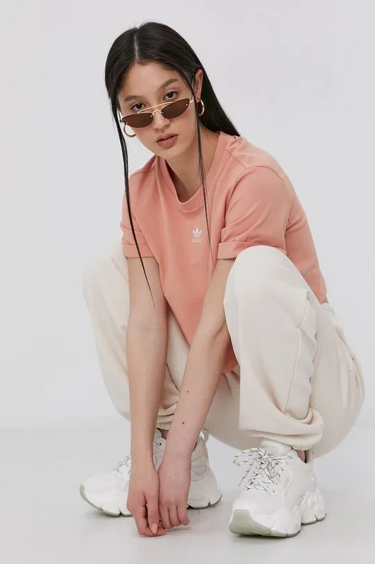 adidas Originals trousers women's beige color