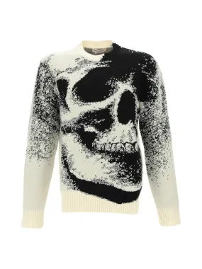 Alexander McQueen Skull Intarsia Crewneck Pullover