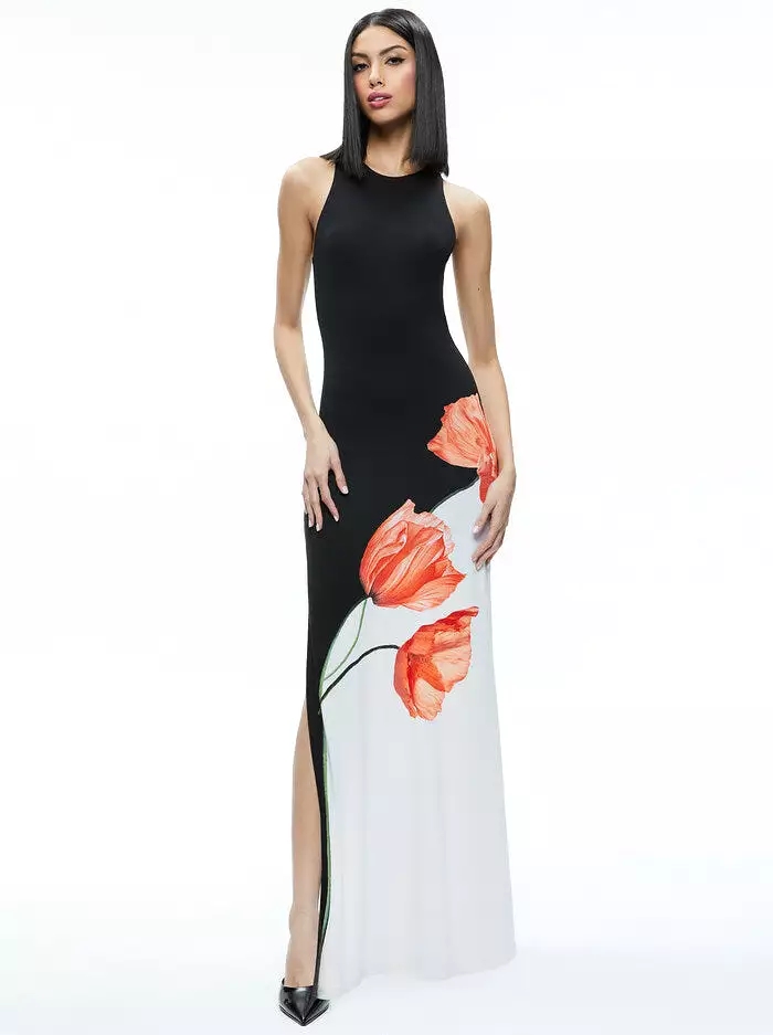 Alice + Olivia - Pania Racer Maxi Dress - Dream Life Black