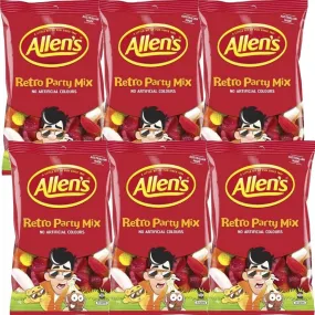 Allens Party Mix Retro Lollies 1kg 6 Pack Bulk