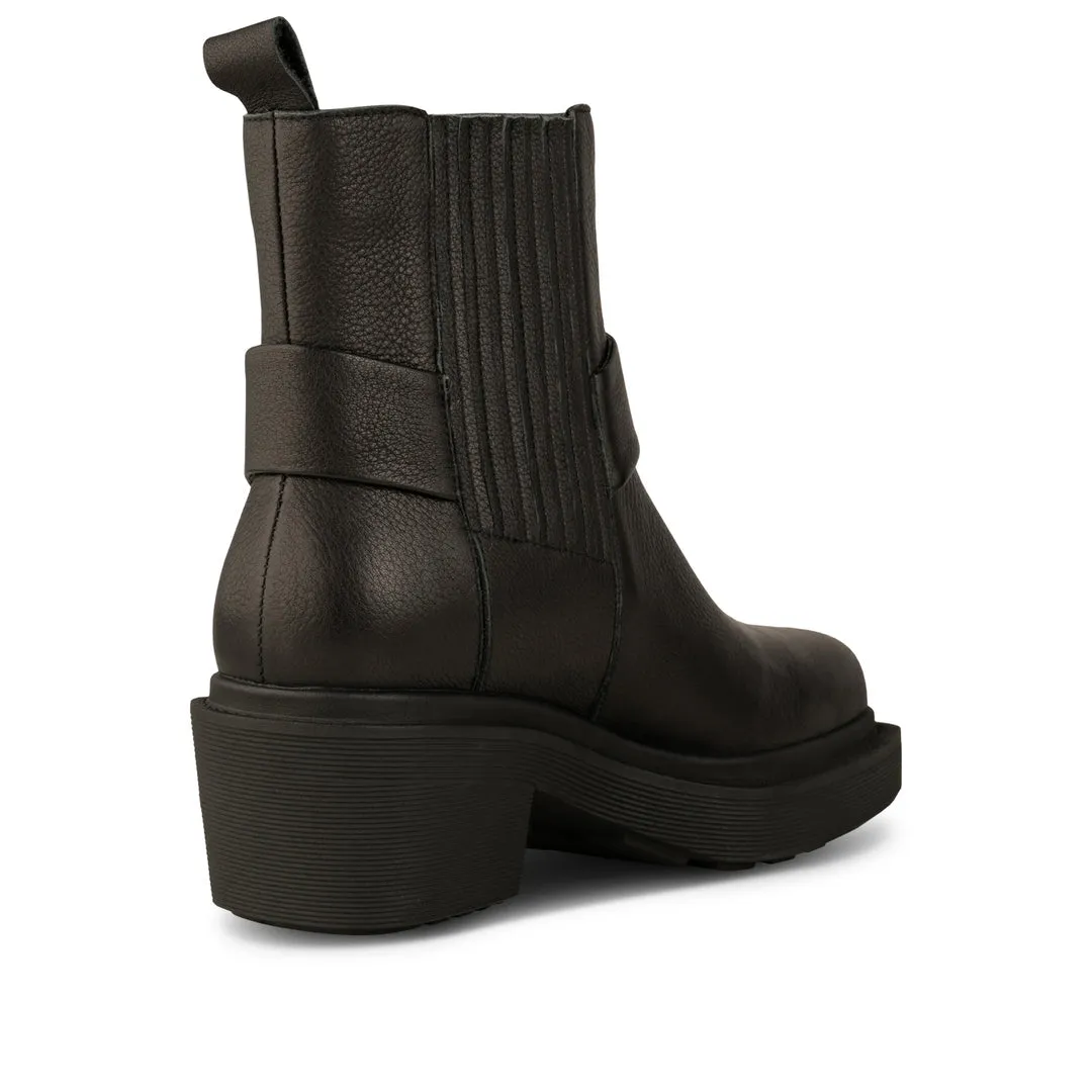 Amina Harness Ankle Boot Black