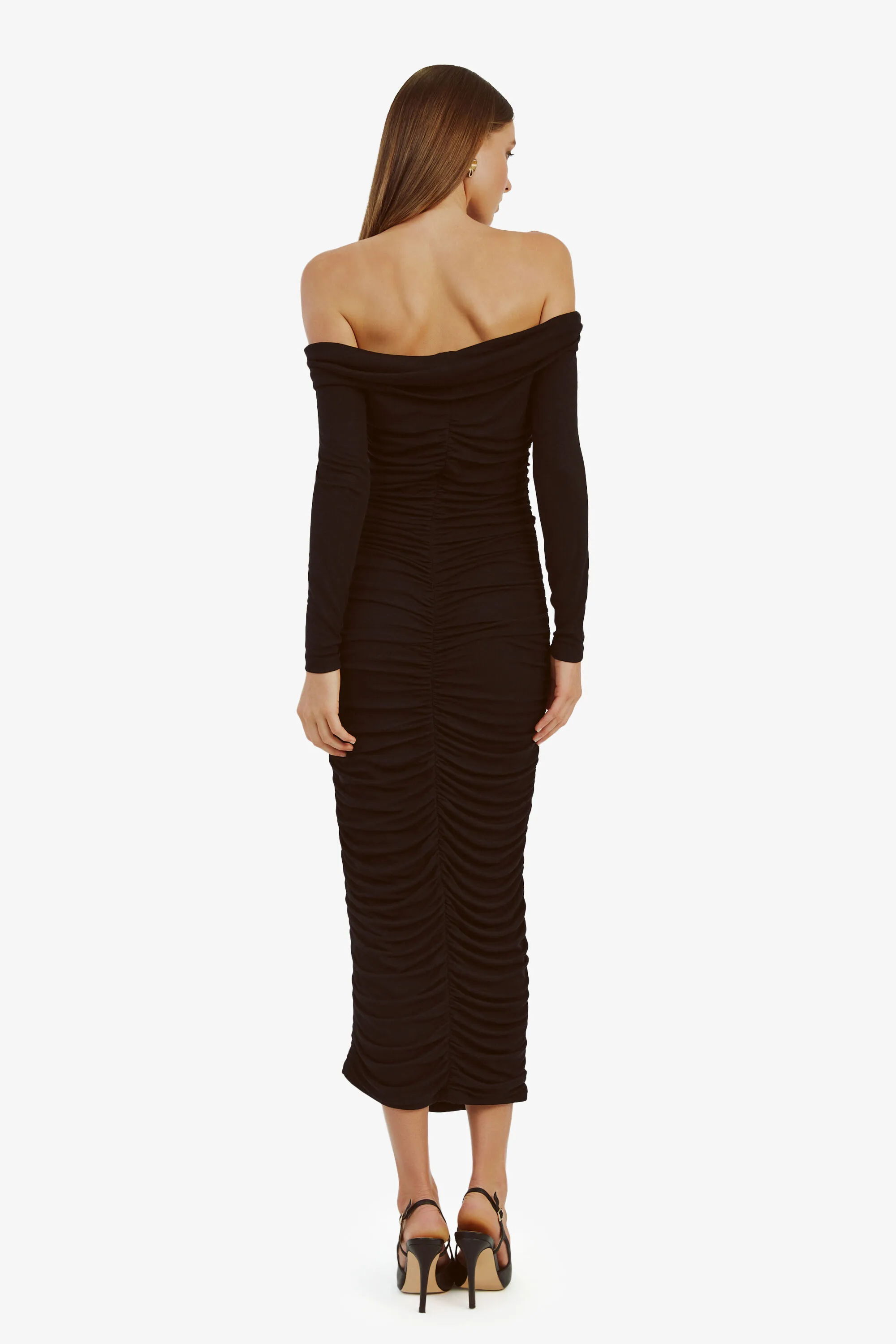 arkie knit maxi dress in black