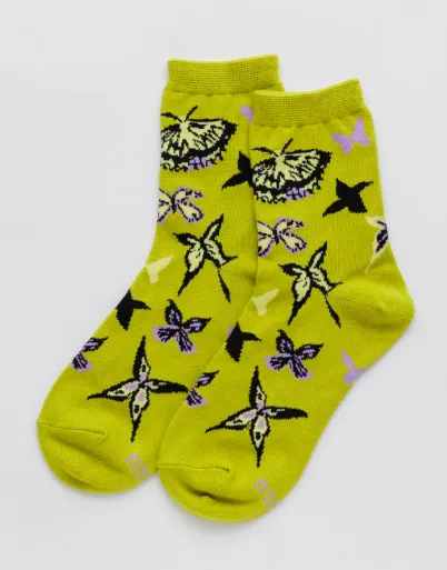 Baggu: Crew Sock Butterfly Kaleidoscope