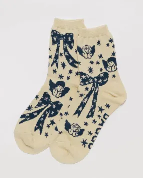 Baggu: Crew Sock - Cherub Bows