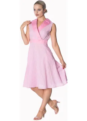 Banned Grease Gingham 50's Dinner Dress Pink