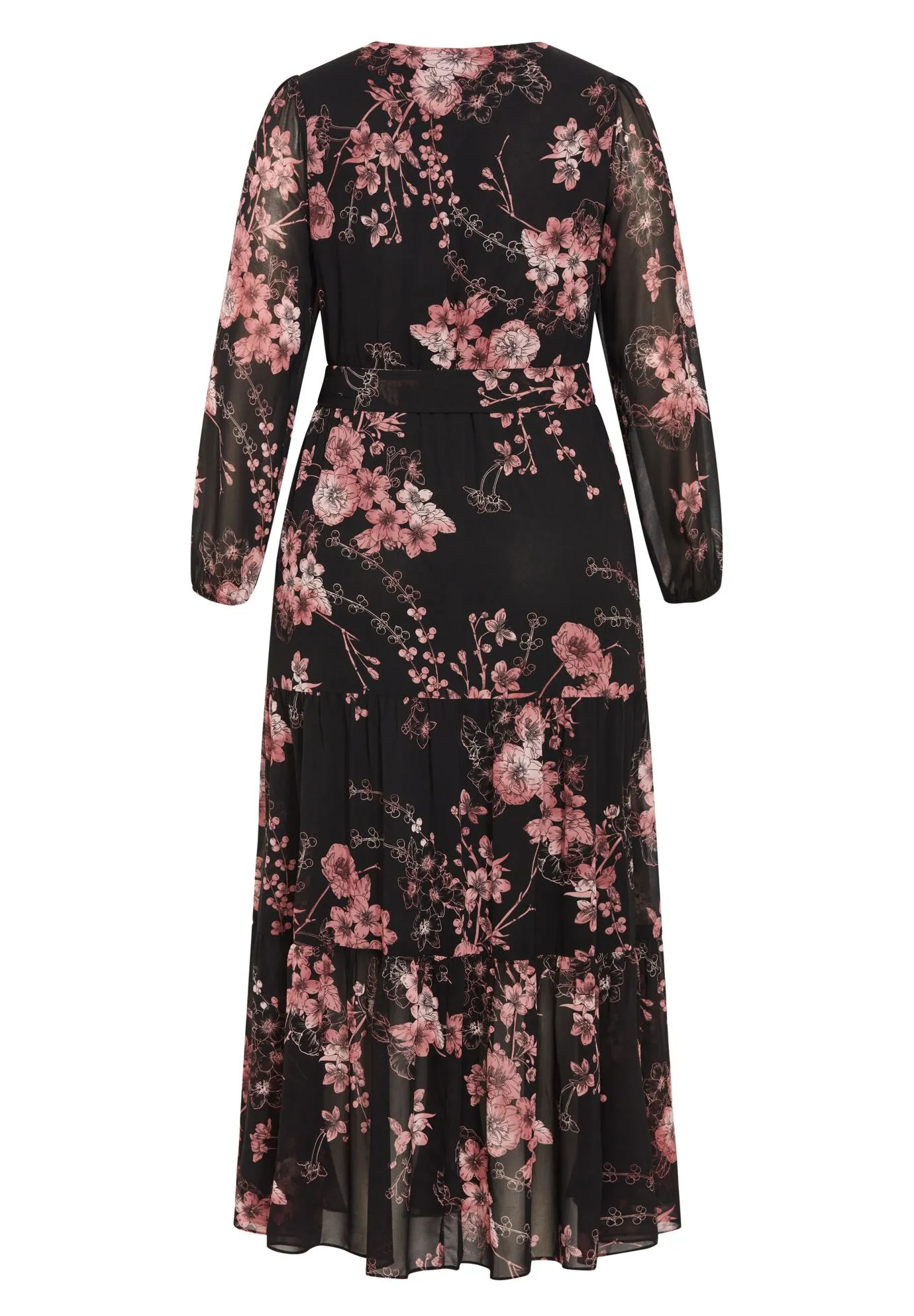 Bold Blossom Maxi Dress - black