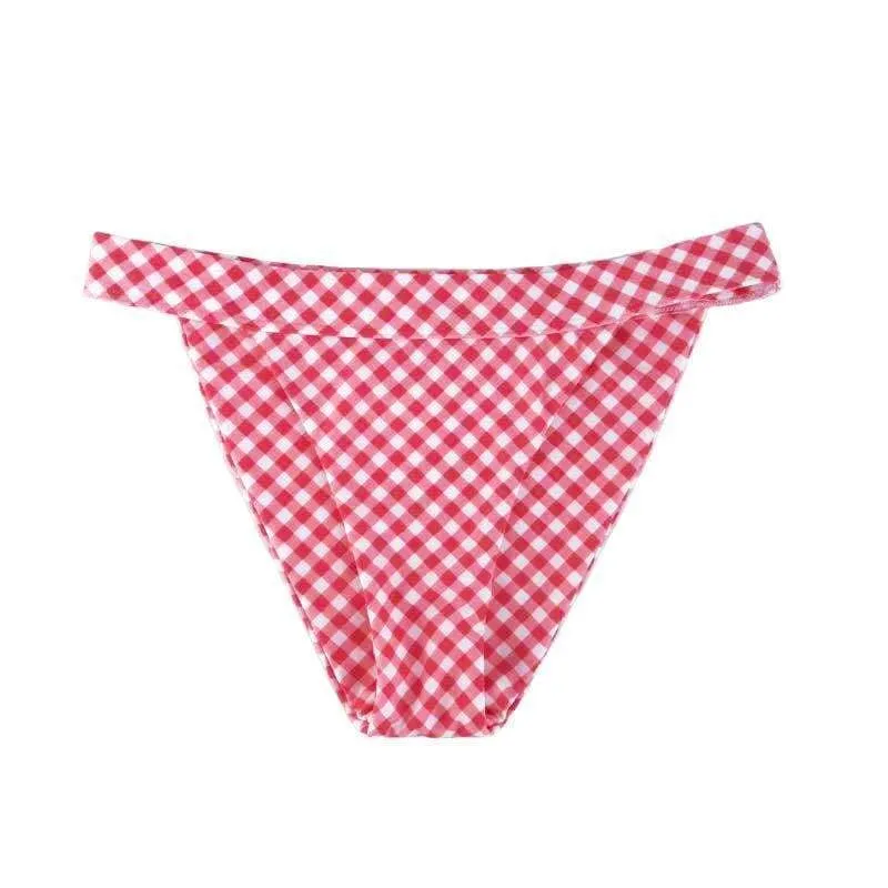 BORA BIKINI BOTTOMS IN RED GINGHAM