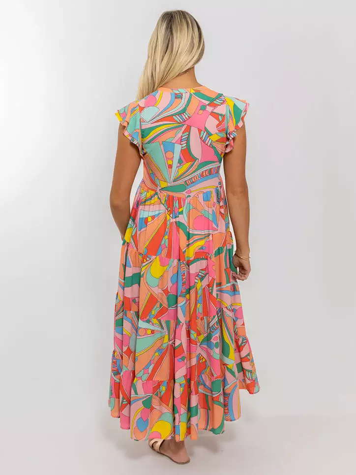 Bright Geometric Maxi Dress