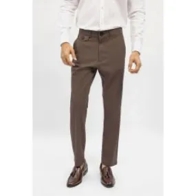 BRUMANO Brown Structured Casual Fit Chinos Brown Men Chinos