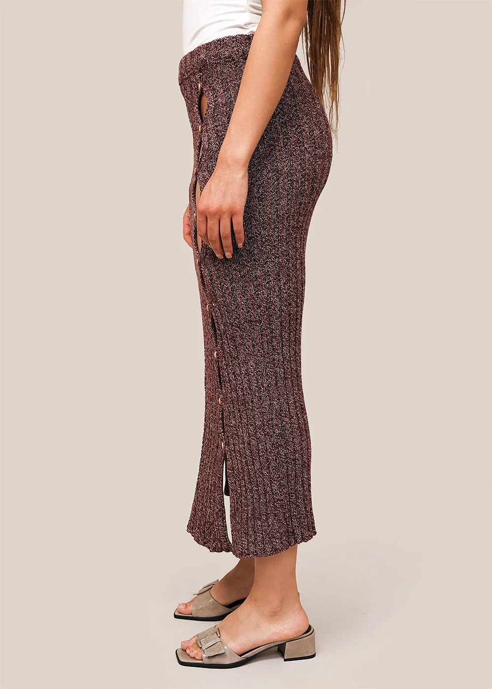 Burgundy Melange Loulou Skirt