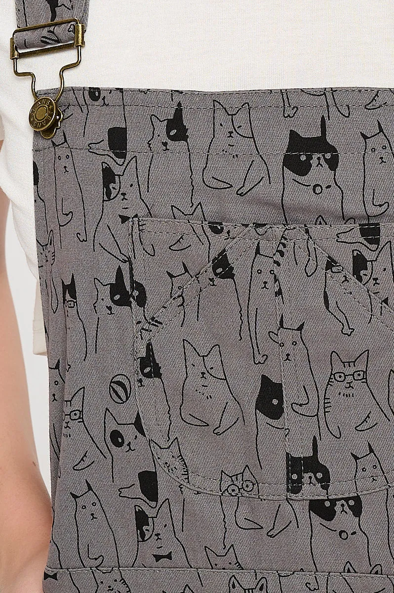 Cat Print Overalls