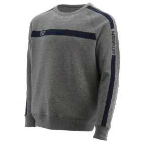 Caterpillar Icon Stripe Crew Neck Sweater Dark Heather