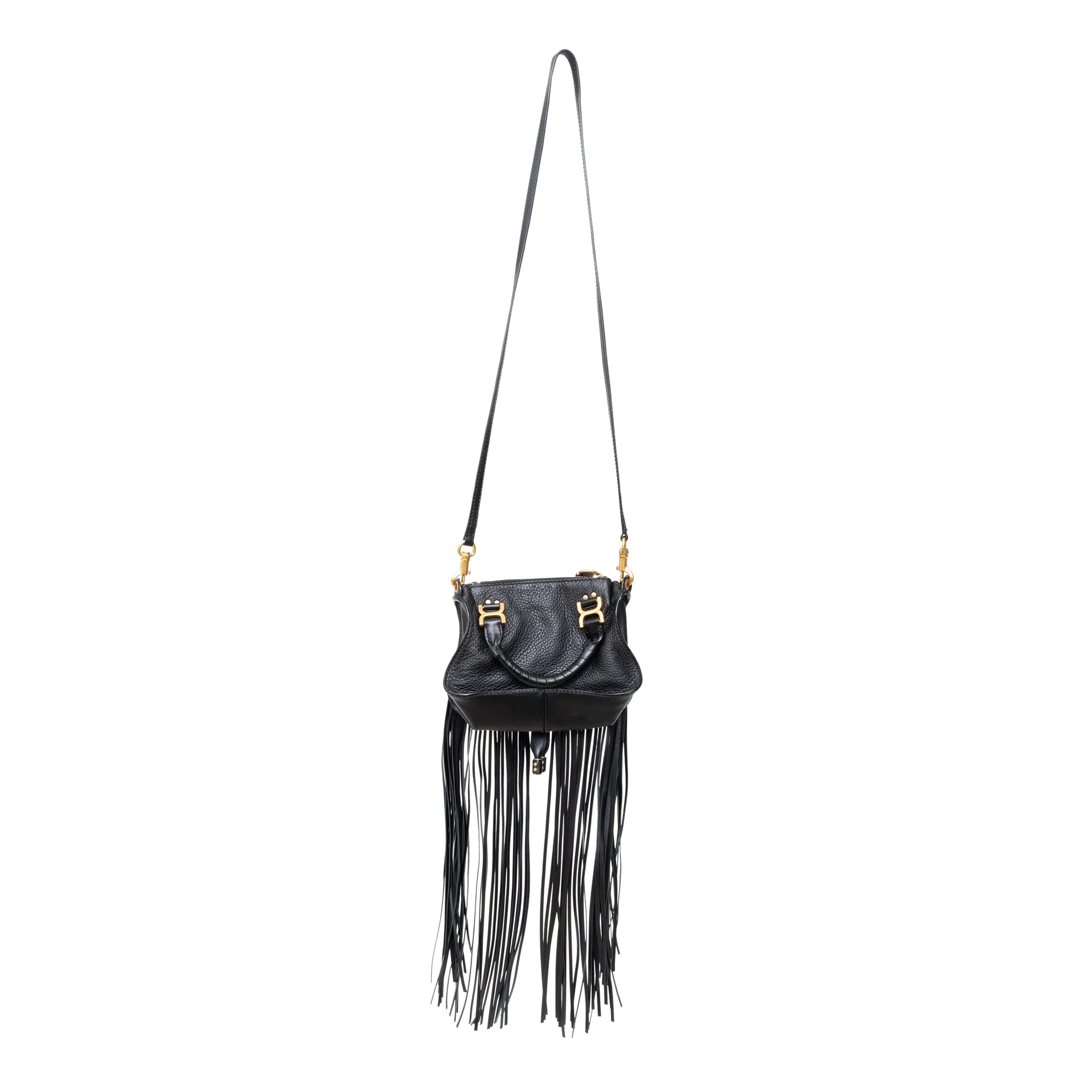 Chloe Mini Marcie Fringe Leather Crossbody Bag - '10s