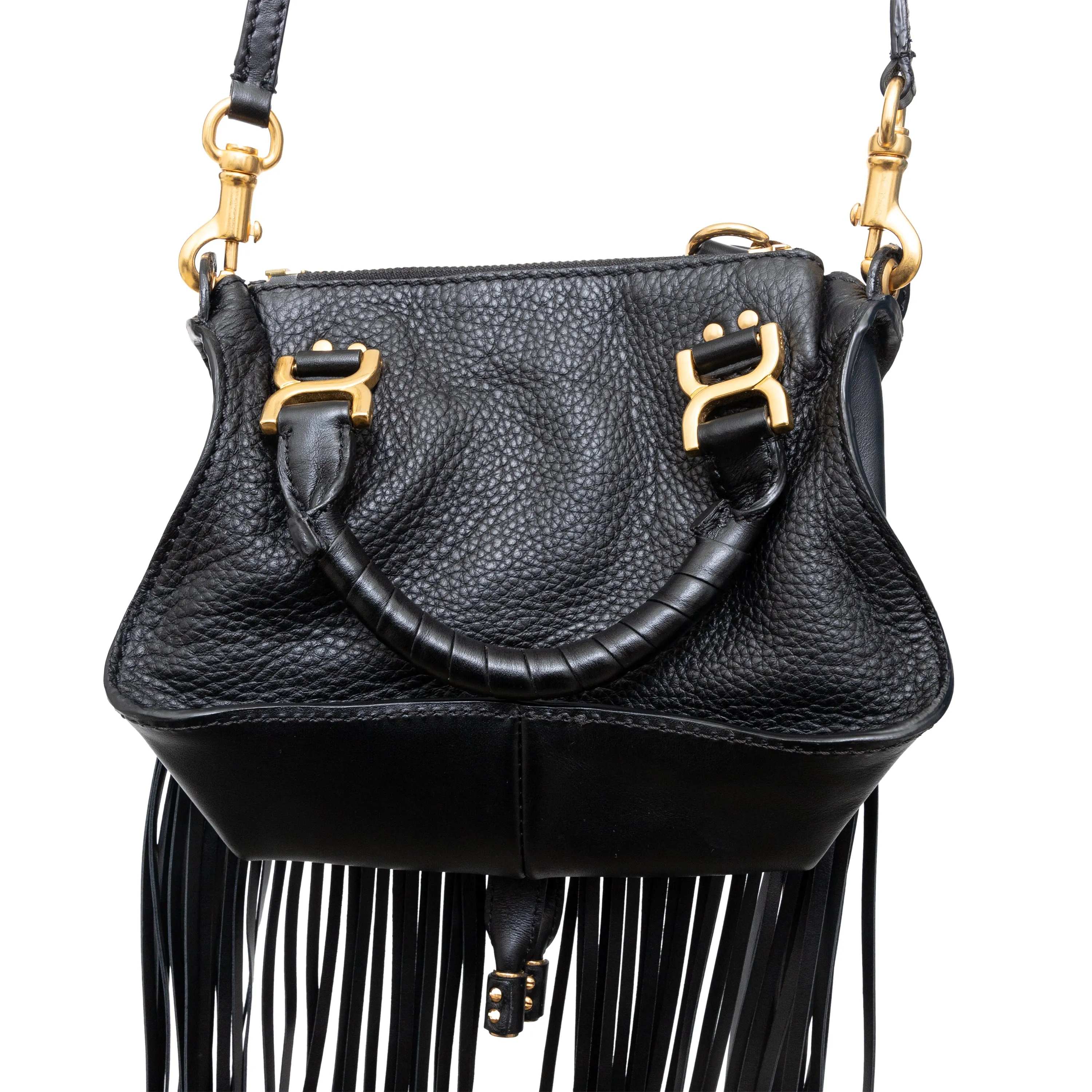 Chloe Mini Marcie Fringe Leather Crossbody Bag - '10s