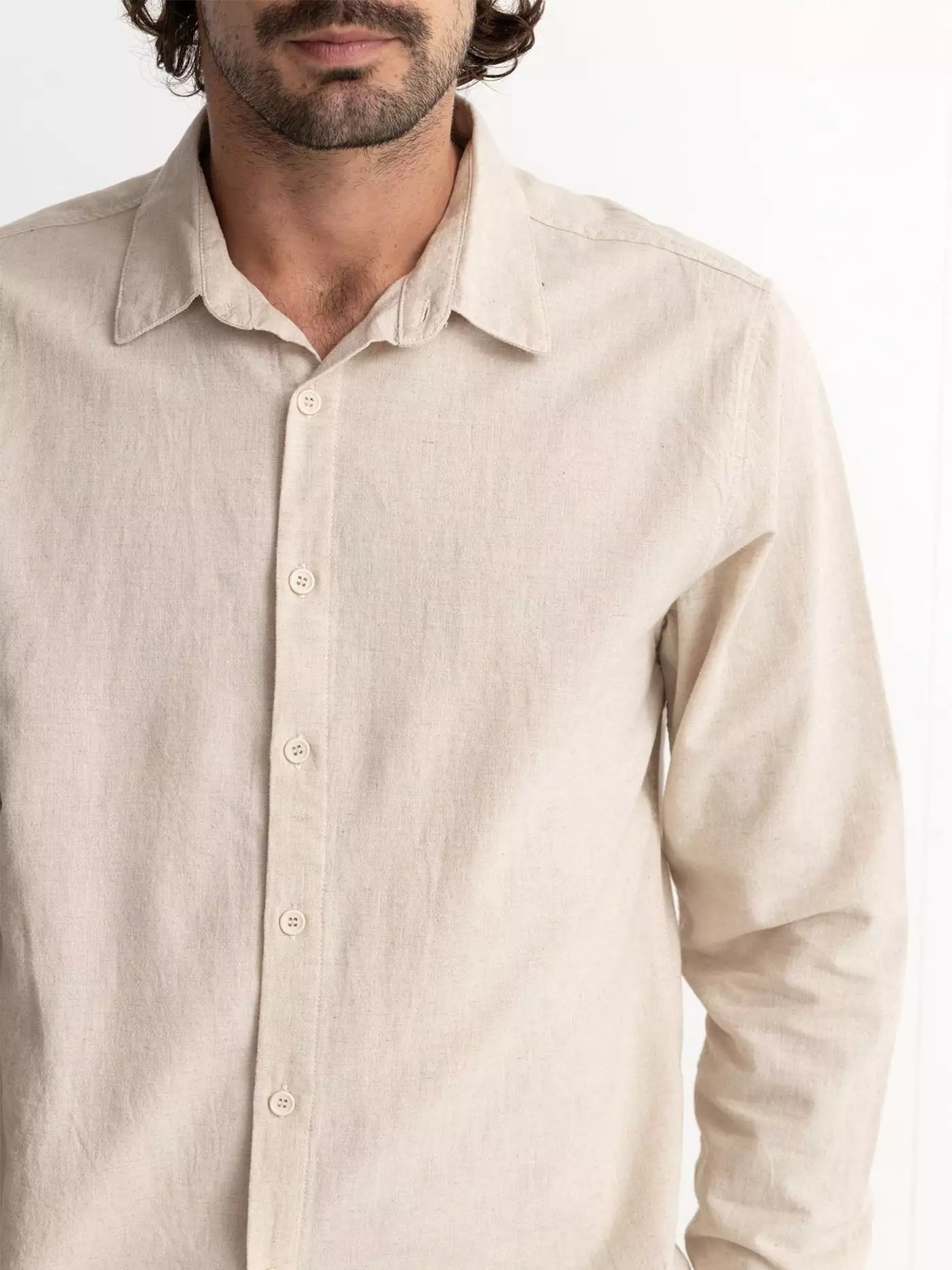 Classic Linen Long Sleeve Buttondown Shirt