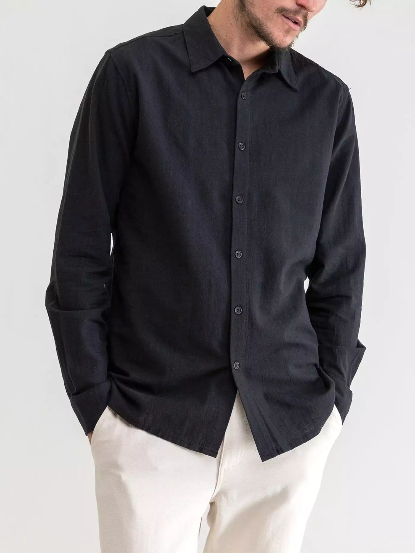 Classic Linen Long Sleeve Buttondown Shirt