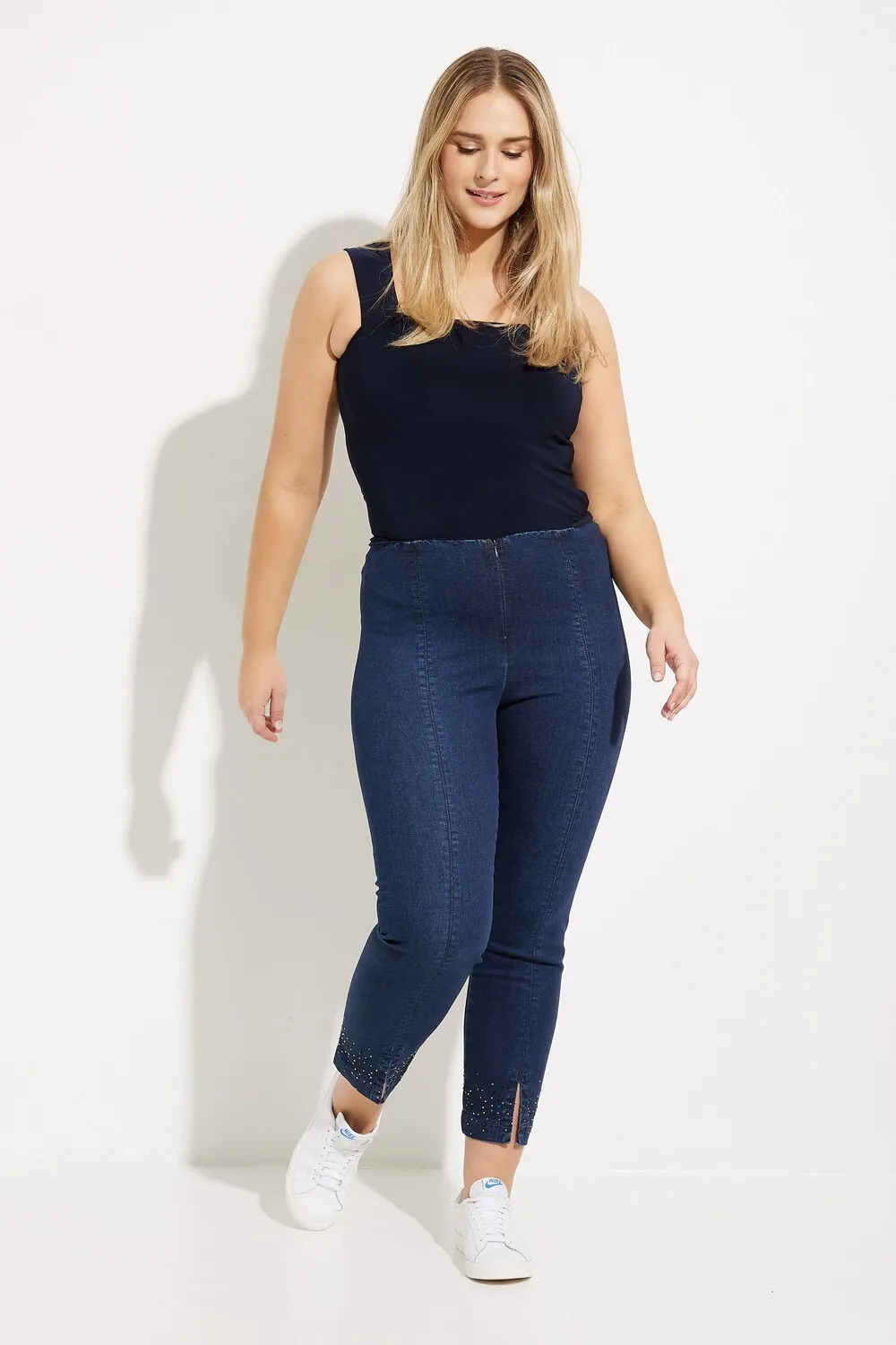 Clean Front Embellished Capris Style 232940