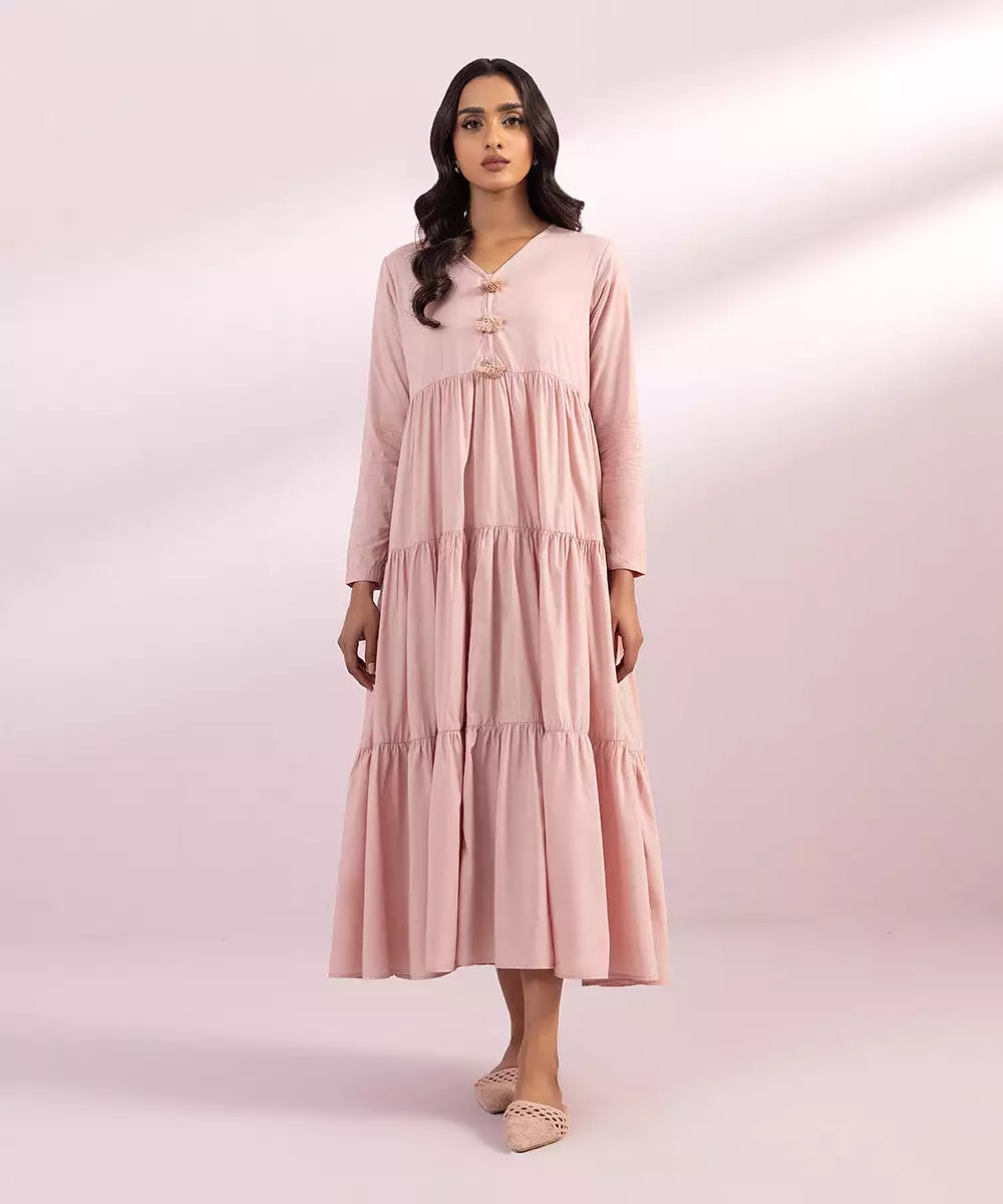 Cotton Viscose Tier Dress