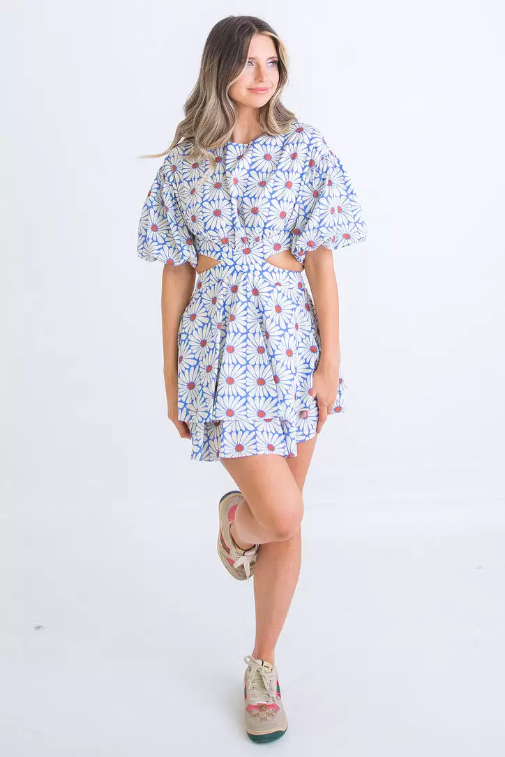 Daisy Poplin Cut-Out Dress