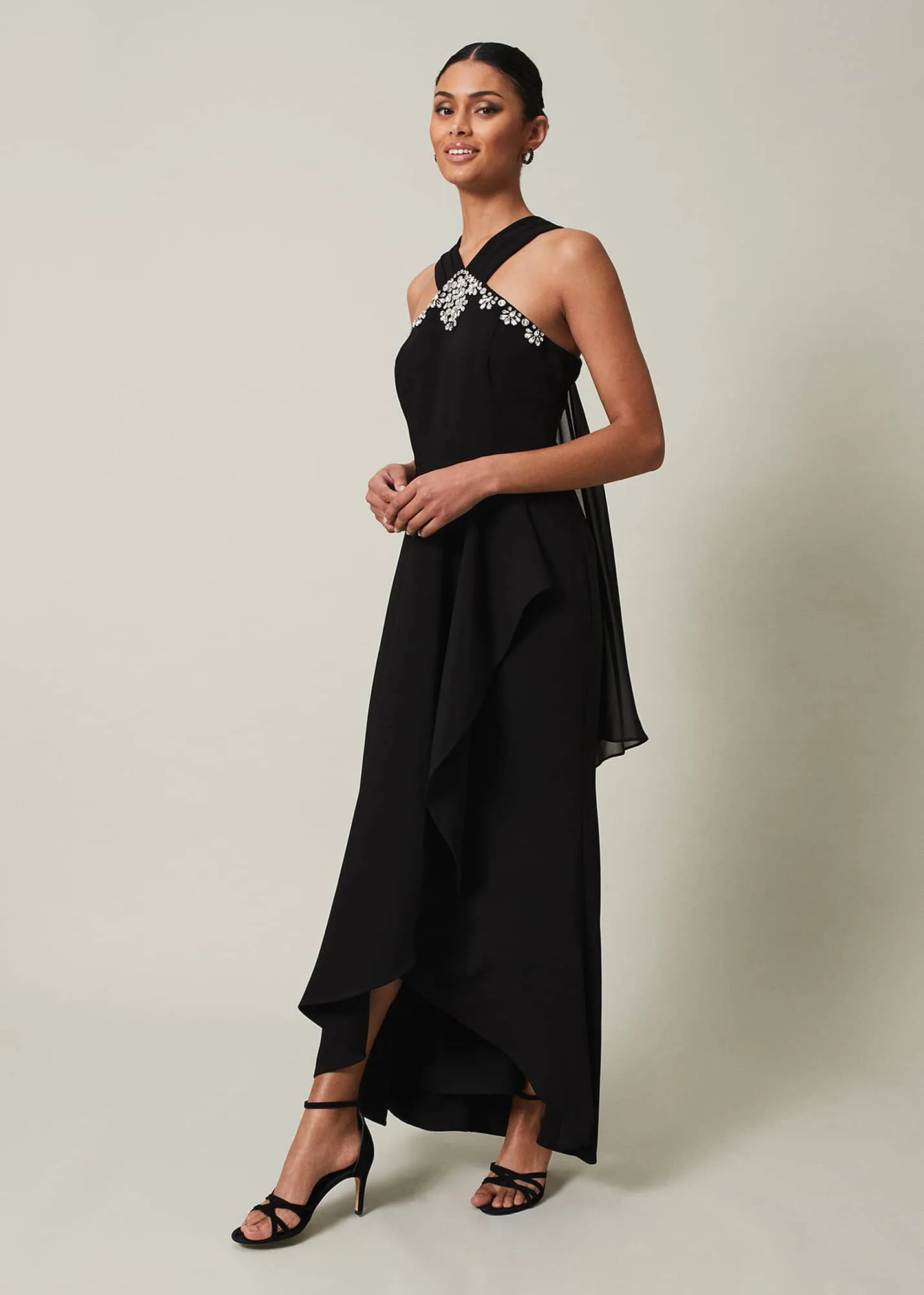 Danica Black Embellished Maxi Dress