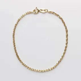 Diamond Cut Criss Cross Chain Bracelet