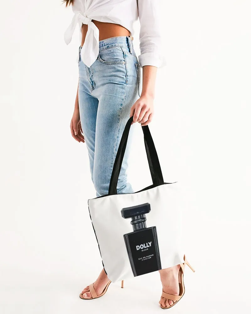 DOLLY BLACK PERFUME BOTTLE Canvas Zip Tote