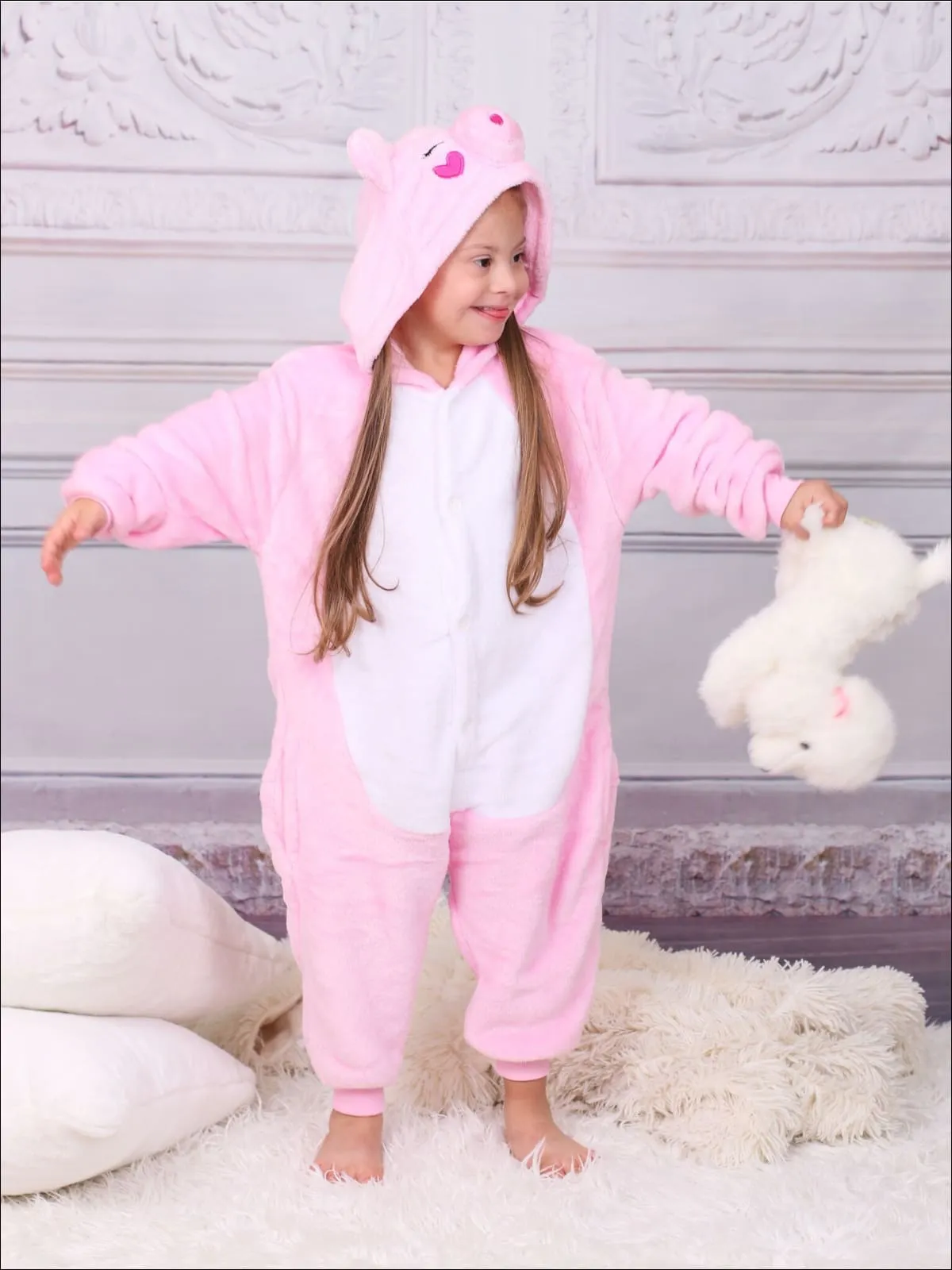 Dozing Piggy Hooded Onesie Pajamas