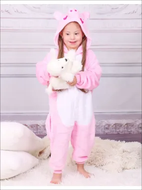 Dozing Piggy Hooded Onesie Pajamas