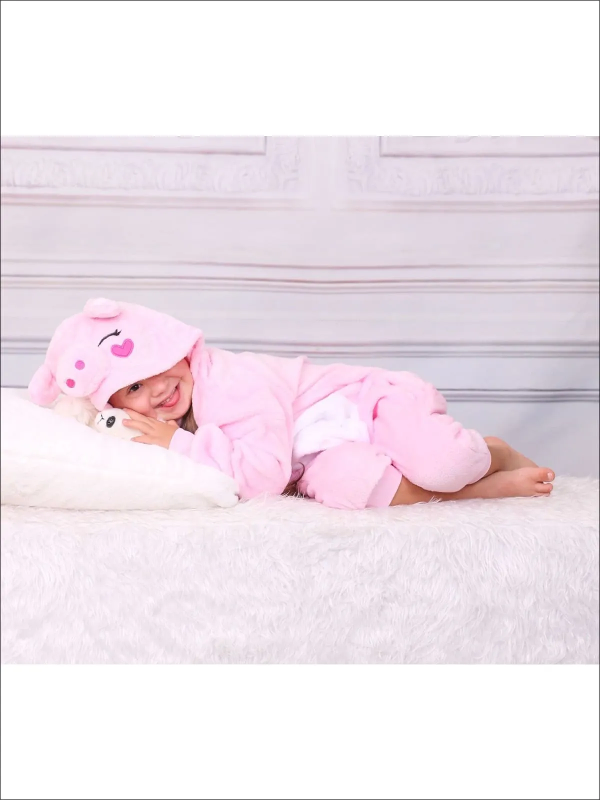 Dozing Piggy Hooded Onesie Pajamas