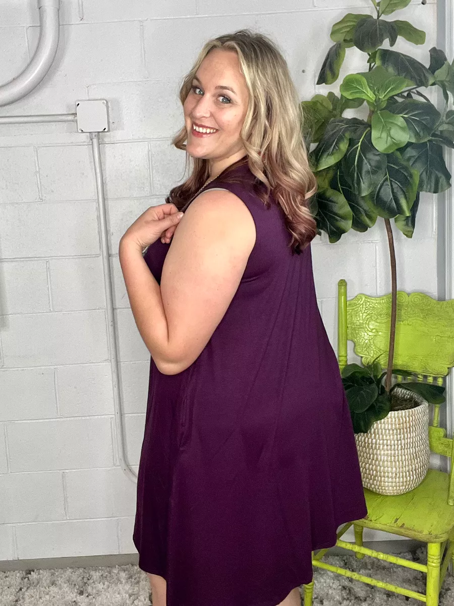 Eggplant Night On the Town Swing Dress