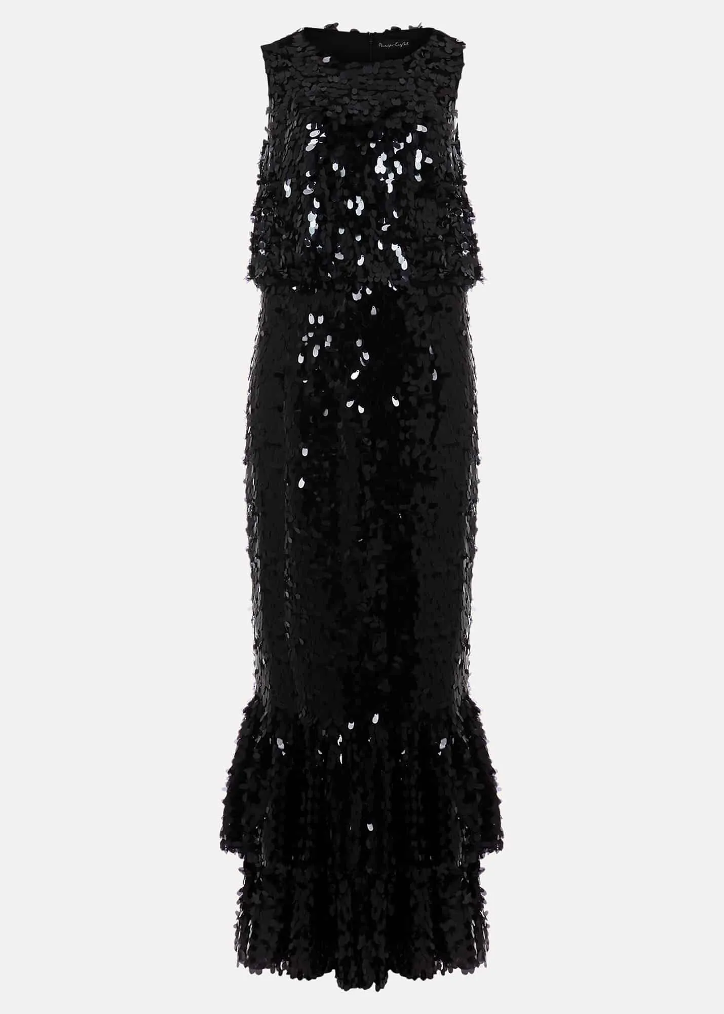 Elena Black Sequin Tiered Maxi Dress