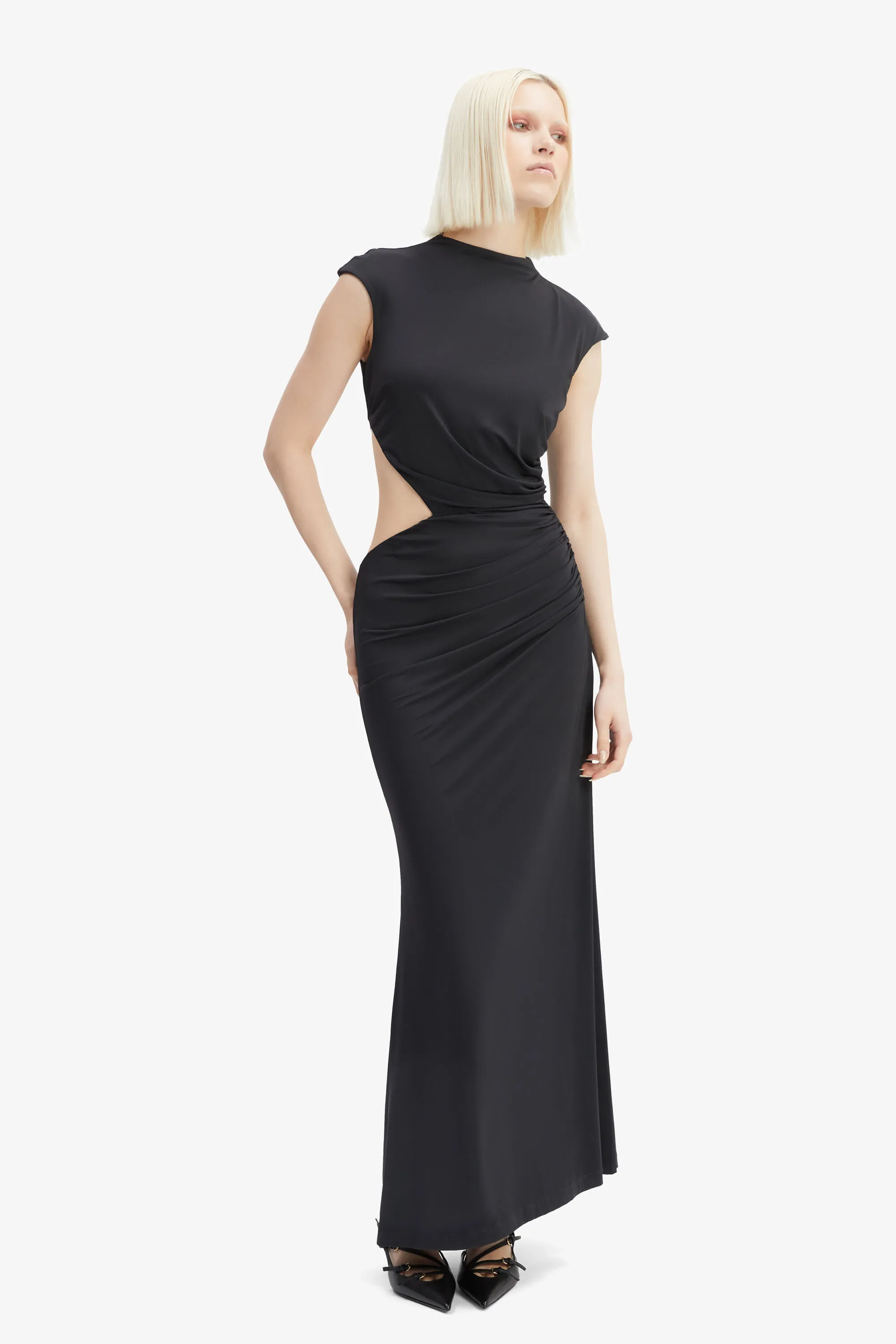 emery cut out maxi dress in black