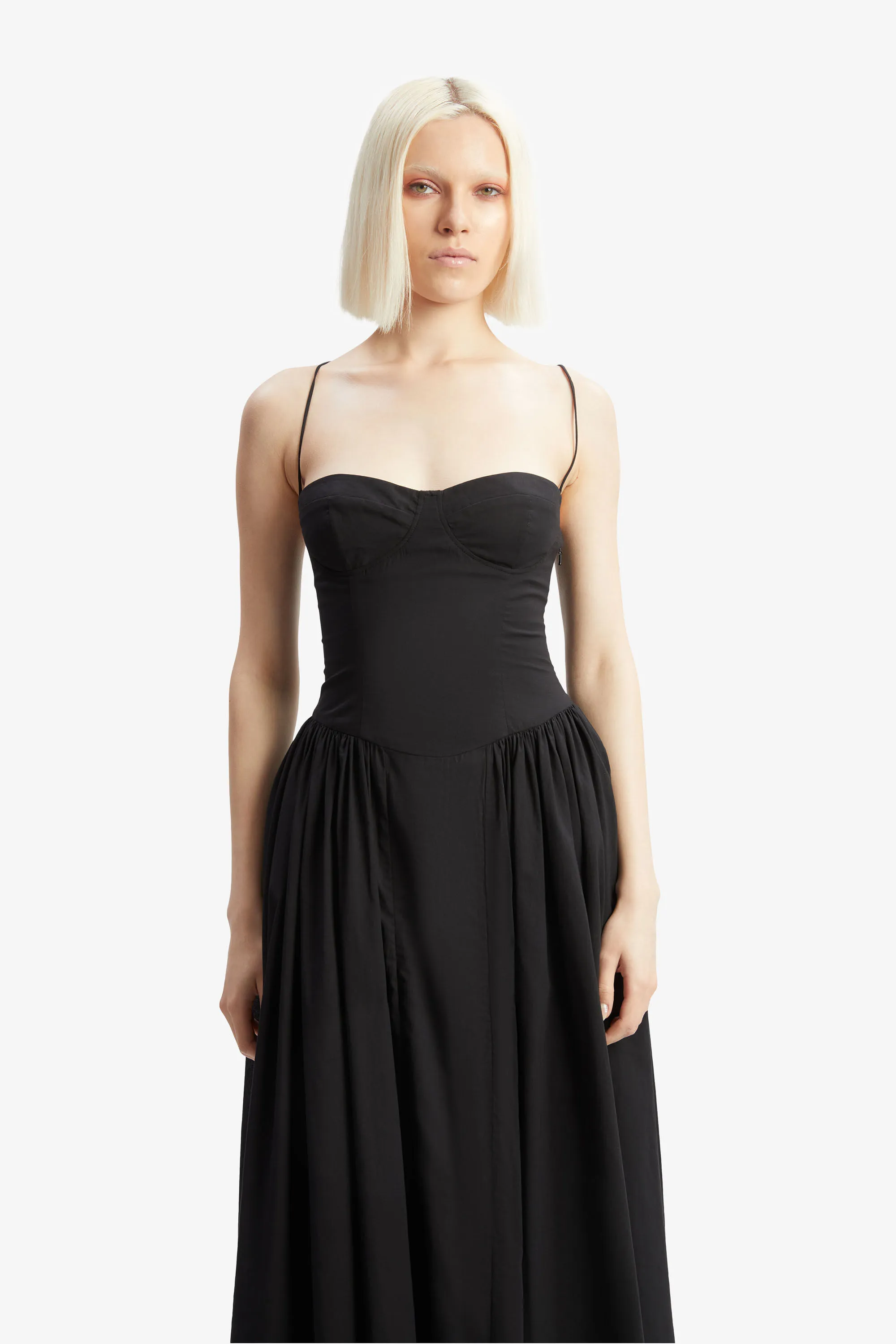 estie cotton maxi dress in black