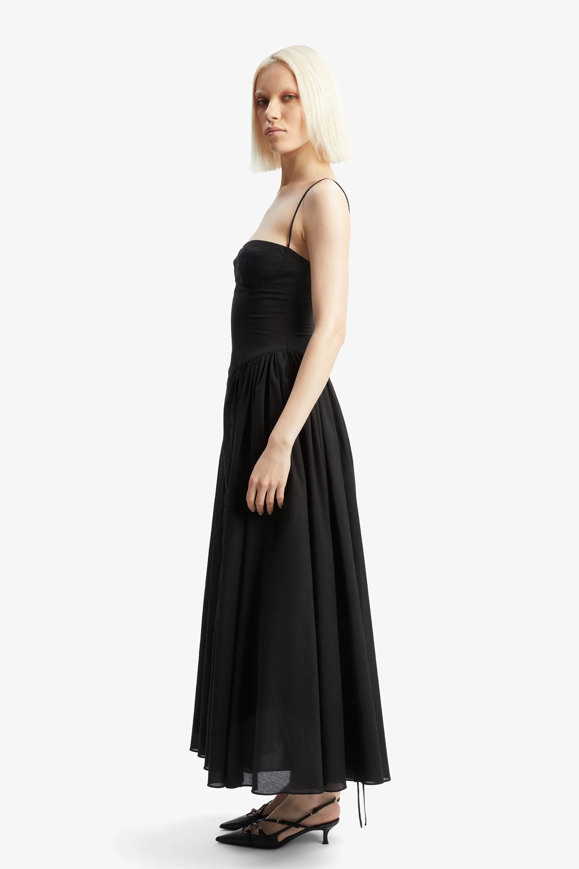 estie cotton maxi dress in black