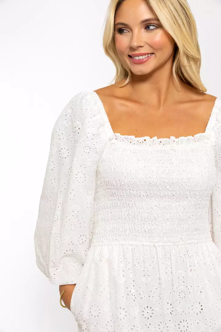 Eyelet Bow Back Maxi Dress