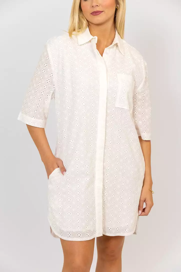 Eyelet Shirt Dress