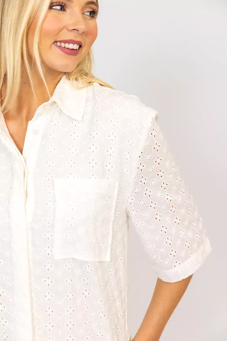 Eyelet Shirt Dress