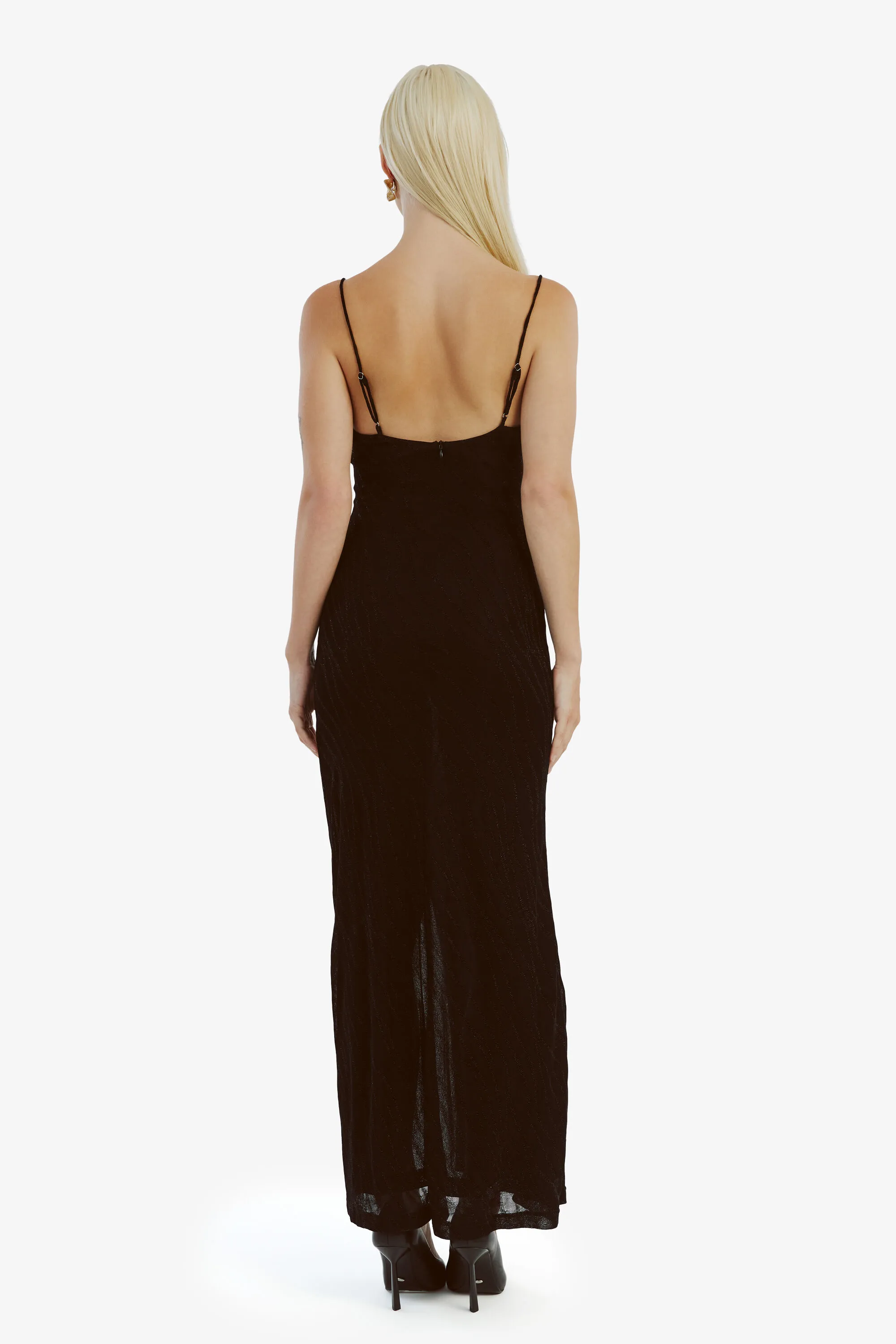 faro knit maxi dress in black