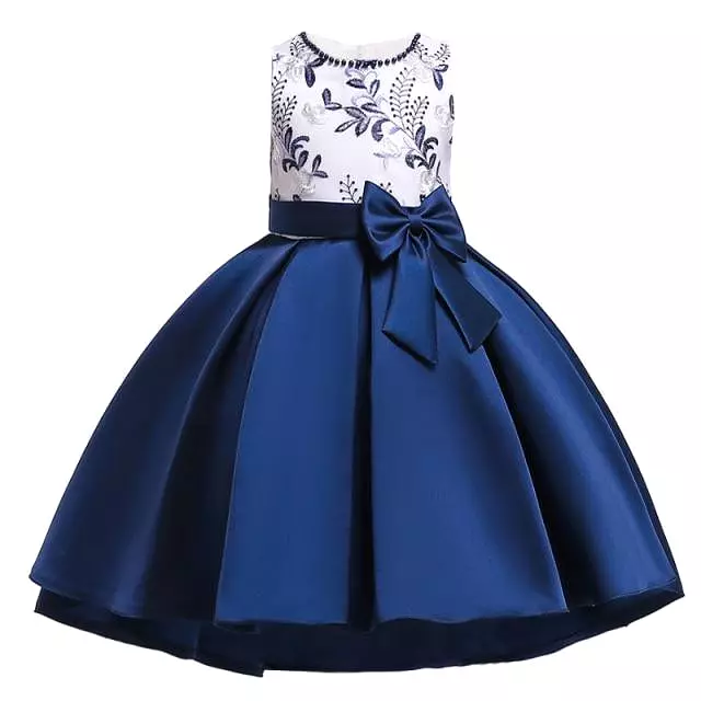 Floral Bow Dress For Girls- Sleeveless