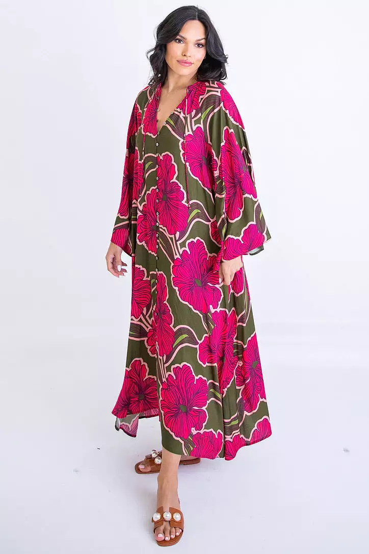 Floral Kaftan Maxi Dress