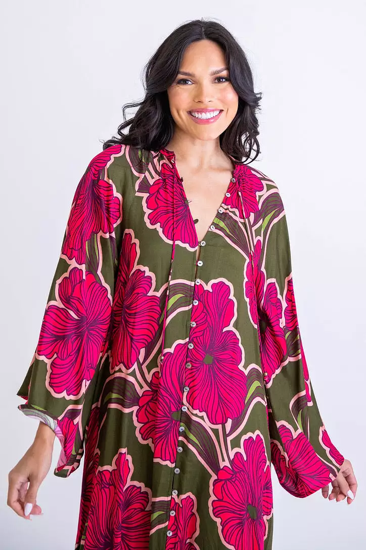 Floral Kaftan Maxi Dress