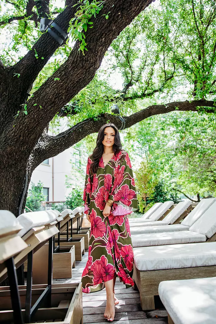 Floral Kaftan Maxi Dress