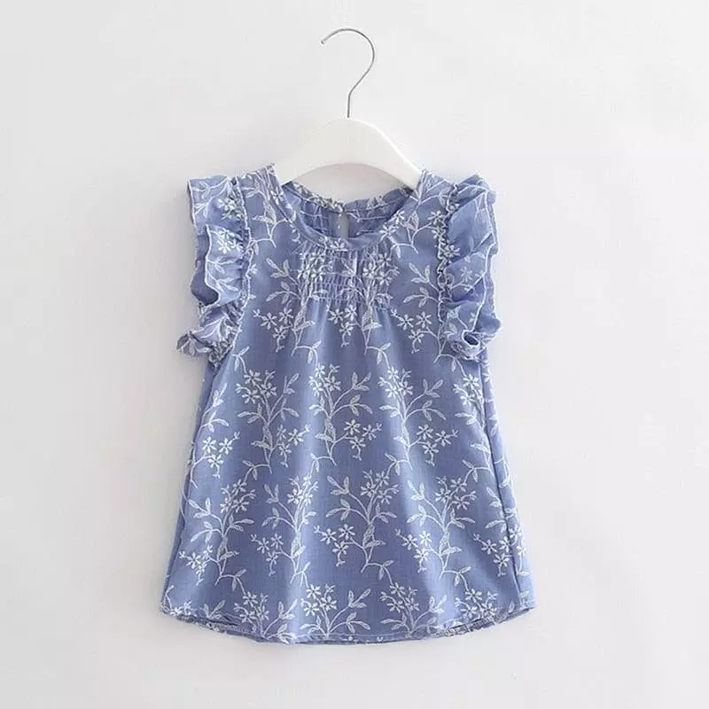 Floral Petal Sleeves Girls Dresses