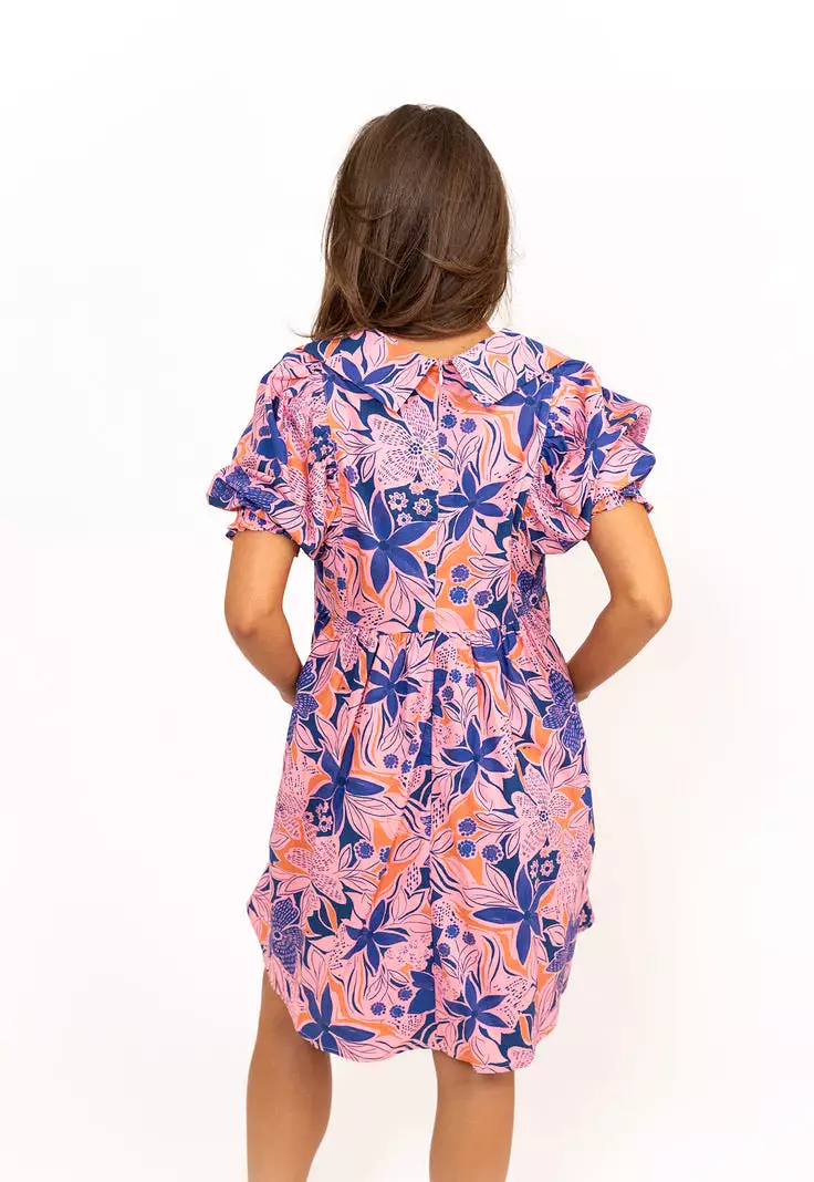 Floral Poplin Puff Sleeve Dress