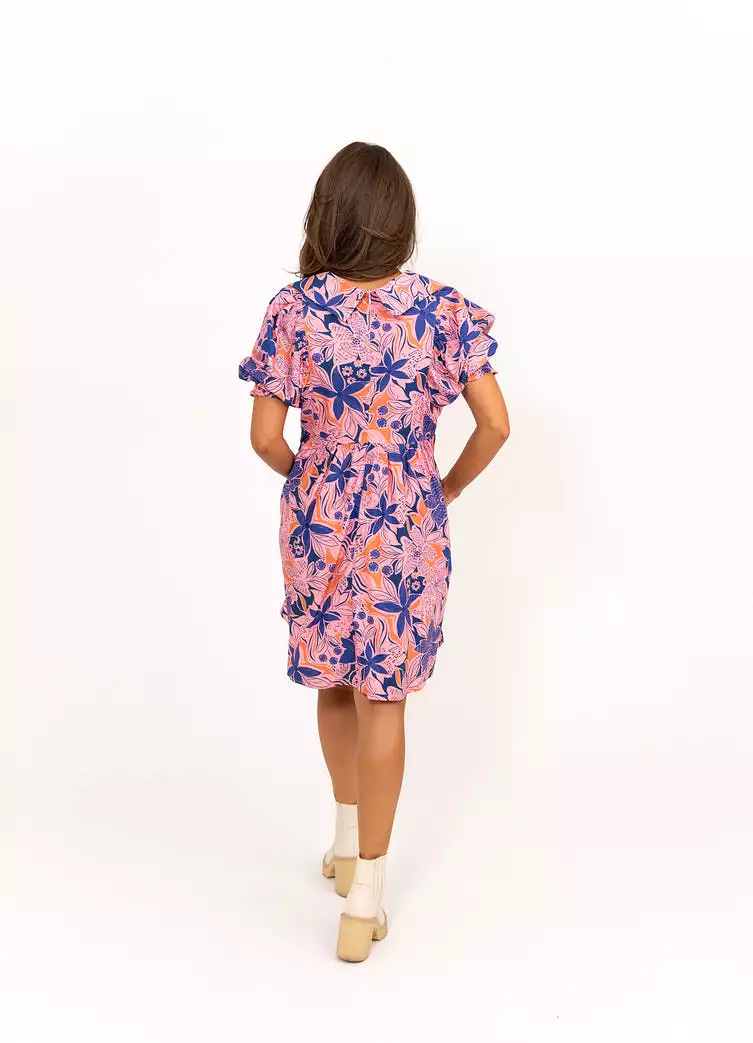 Floral Poplin Puff Sleeve Dress