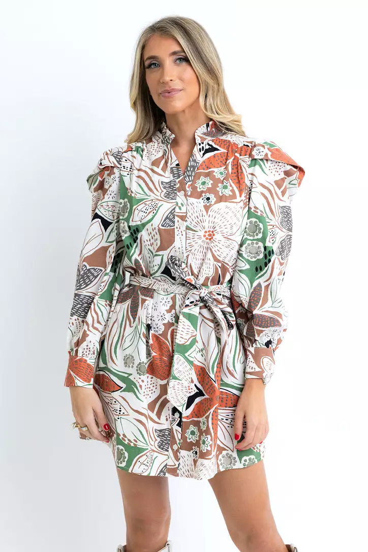 Floral Poplin Shirt Dress