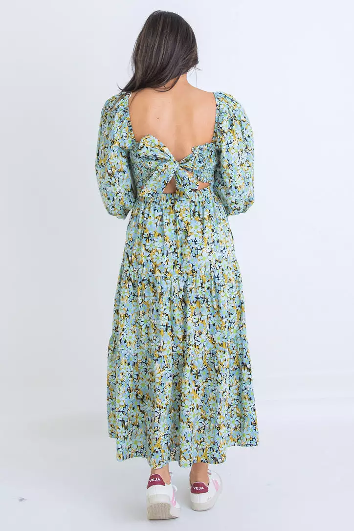 Floral Tie Back Maxi Dress