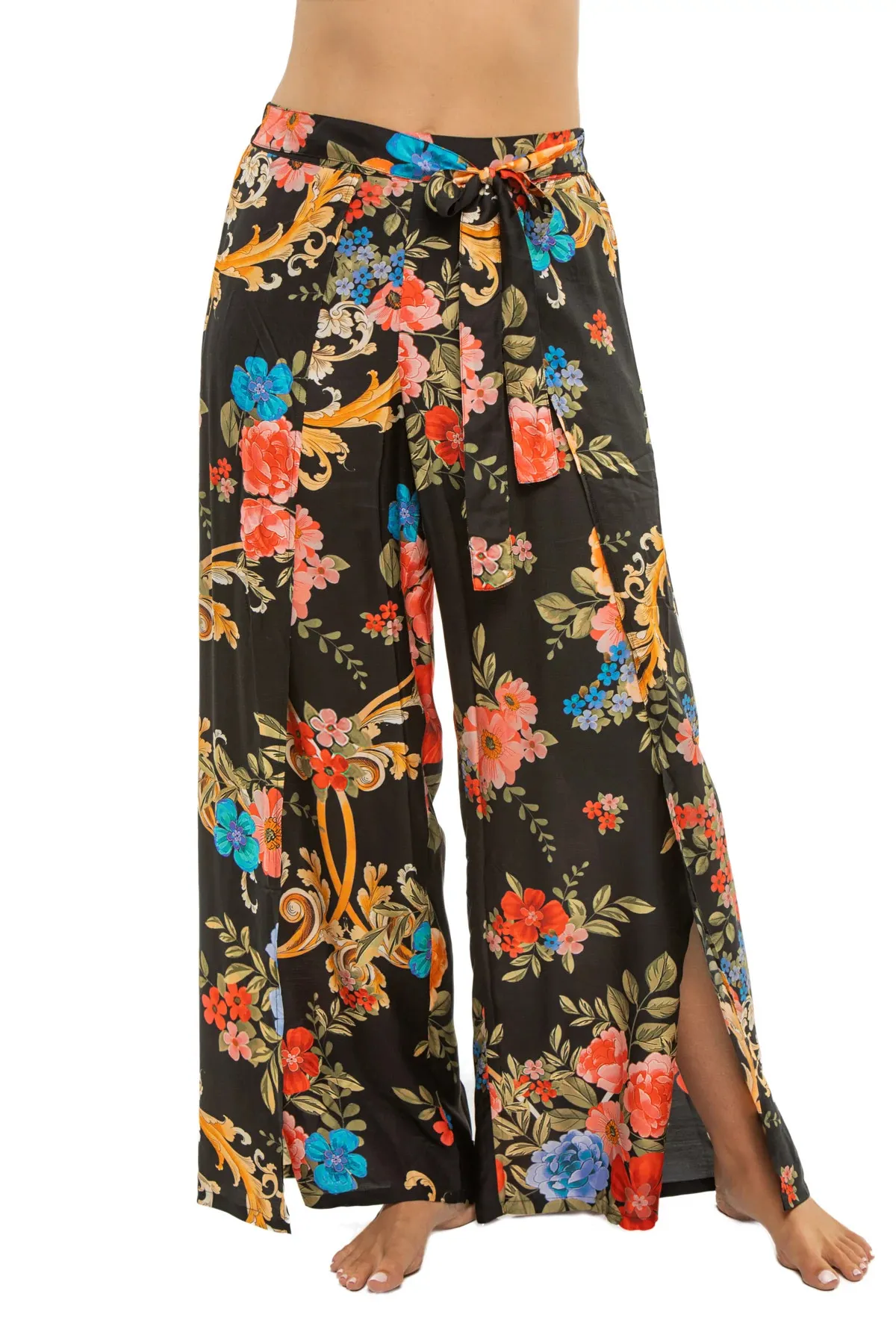 Floral Wrap Pants