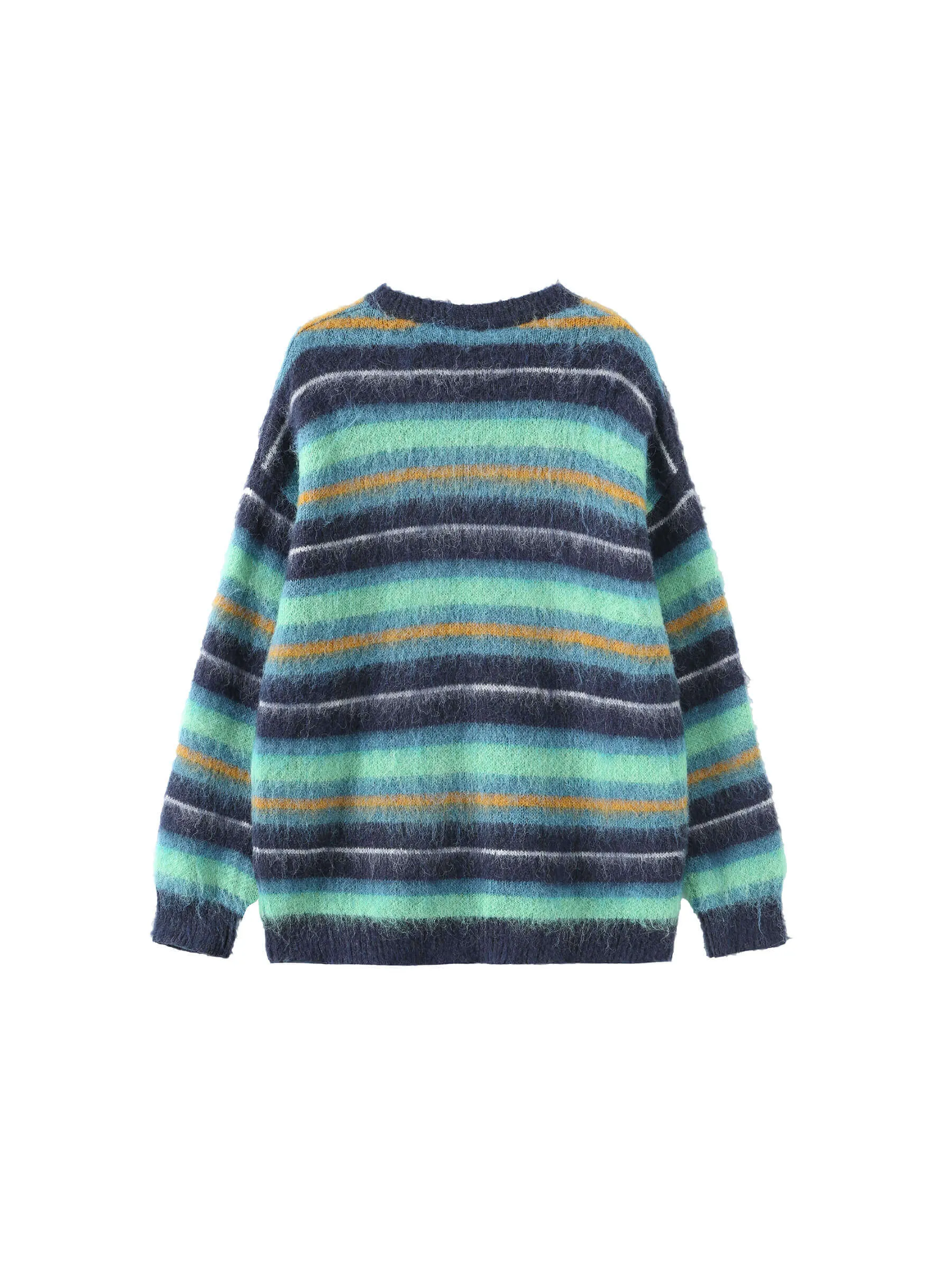 Fluffy Striped Oversized Knit Sweater